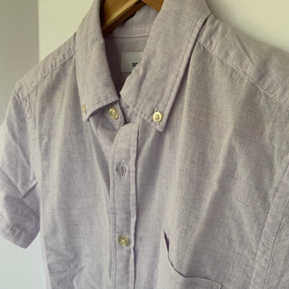 Lilac Linen Short Sleeve Shirt